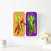 Abstracte kinderwandklok vierkante klok (Huis)