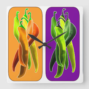 Abstracte kinderwandklok vierkante klok