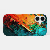 Abstracte Kinetic Splatter_ iPhone case iPhone 16 Hoesje (Achterkant horizontaal)