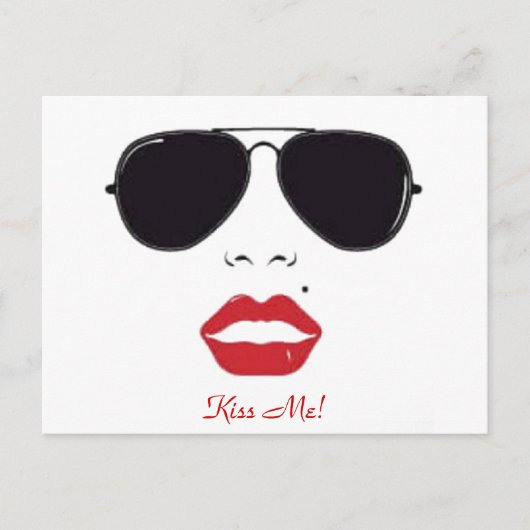Abstracte Kiss me Art Briefkaart (Voorkant)