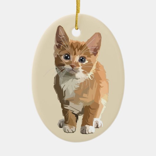 abstracte kitten porcelain-versiering keramisch ornament (Voorkant)