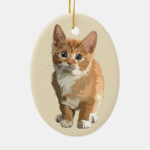 abstracte kitten porcelain-versiering keramisch ornament (Achterkant)