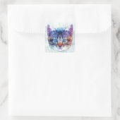 abstracte kitten vierkante sticker (Tas)