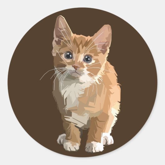 abstracte kittenstickers ronde sticker (Voorkant)