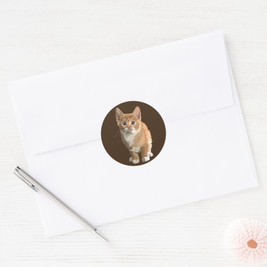 abstracte kittenstickers ronde sticker (Envelop)