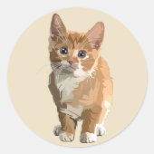 abstracte kittenstickers ronde sticker (Voorkant)