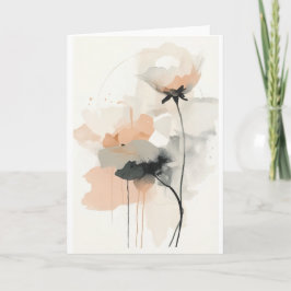 Abstracte klaproos bloem kunstprint | Minimalistis Kaart