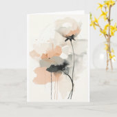 Abstracte klaproos bloem kunstprint | Minimalistis Kaart (Gele Bloem)