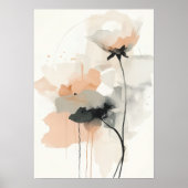 Abstracte klaproos bloem kunstprint | Minimalistis Poster (Voorkant)