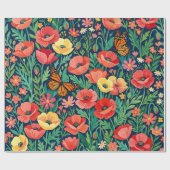 Abstracte klaprozen monarch cadeaupapier (Vlak)