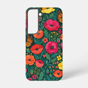 Abstracte klaprozen vlinders Samsung hoesjes Galaxy Hoesje