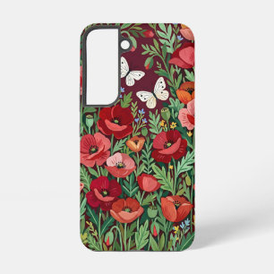 Abstracte klaprozen vlinders Samsung hoesjes Galaxy Hoesje