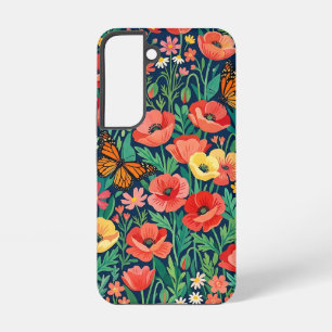 Abstracte klaprozen vlinders Samsung hoesjes Galaxy Hoesje