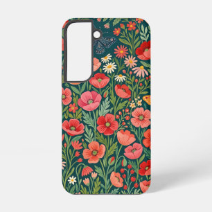 Abstracte klaprozen vlinders Samsung hoesjes Galaxy Hoesje