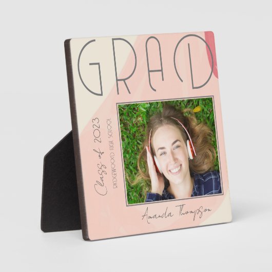 Abstracte Klasse van 2025 Afstuderen Keepsake Foto Fotoplaat (Voorkant)