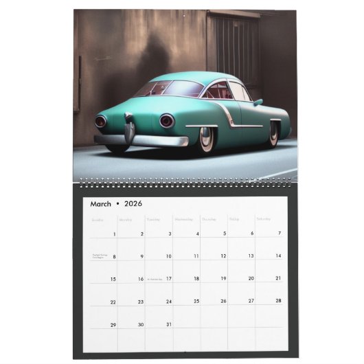 Abstracte Klassieke auto's van 1950 Kalender (Mar 2026)
