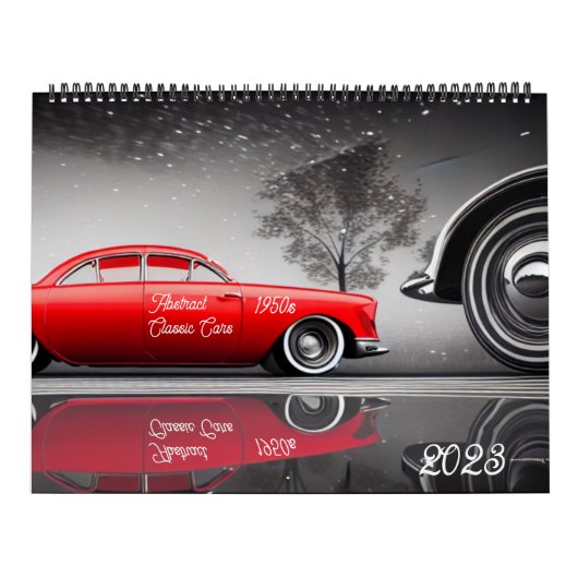 Abstracte Klassieke auto's van 1950 Kalender (Hoes)