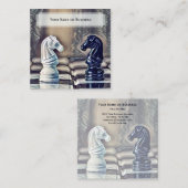 Abstracte Klassieke Chess Knachten Coach Club Vierkante Visitekaartje (Voorkant / Achterkant)