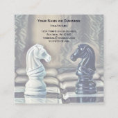 Abstracte Klassieke Chess Knachten Coach Club Vierkante Visitekaartje (Achterkant)