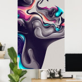 Abstracte Klassieke Kunstvorm Poster (Thuiskantoor)