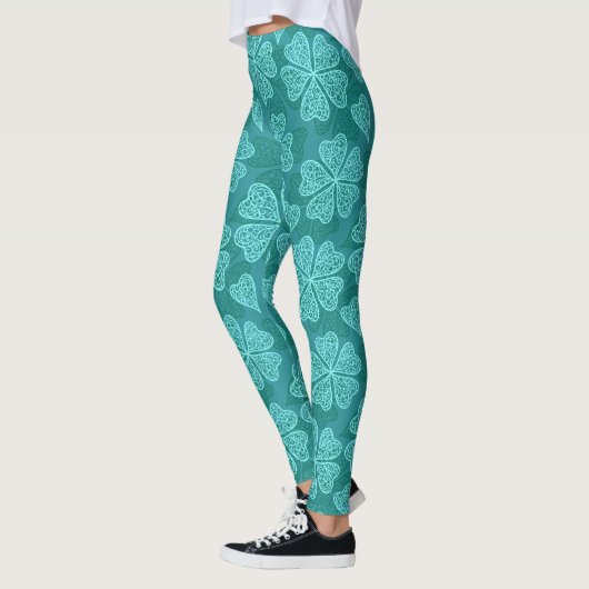 Abstracte Klavers Patroon St Patrick's Day Leggings (Links)
