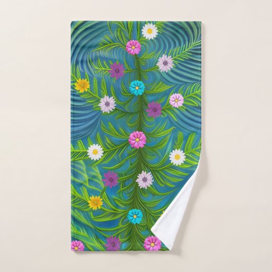 Abstracte kleine Daisy Garden Bad Handdoek (Handdoek)