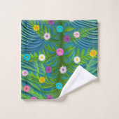 Abstracte kleine Daisy Garden Bad Handdoek (Wasdoekje)