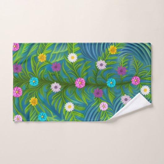 Abstracte kleine Daisy Garden Bad Handdoek (Handdoek)