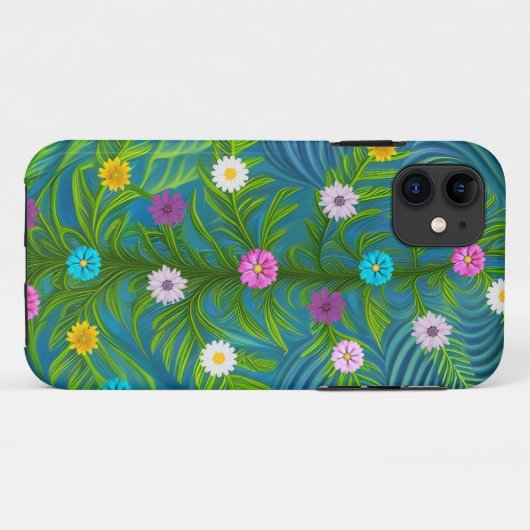 Abstracte kleine Daisy Garden Case-Mate iPhone Case (Achterkant (horizontaal))