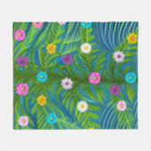 Abstracte kleine Daisy Garden Fleece Deken (Voorkant (Horizontaal))