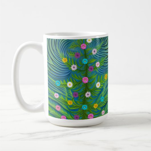 Abstracte kleine Daisy Garden Koffiemok (Links)