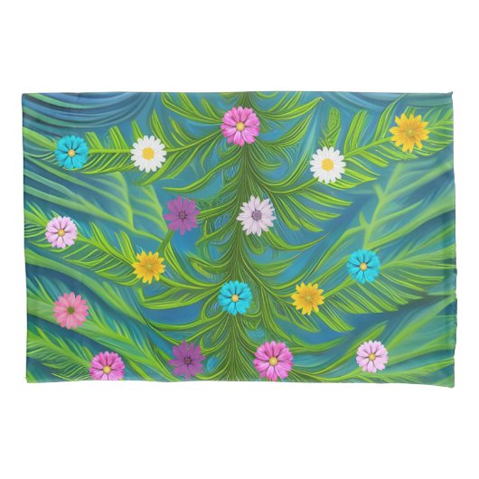 Abstracte kleine Daisy Garden Kussensloop (Voorkant)