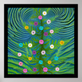 Abstracte kleine Daisy Garden Poster (Voorkant)