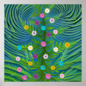 Abstracte kleine Daisy Garden Poster (Voorkant)