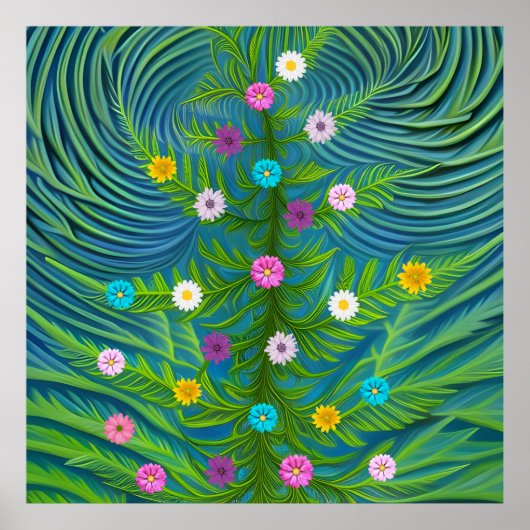 Abstracte kleine Daisy Garden Poster (Voorkant)