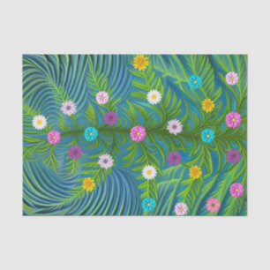 Abstracte kleine Daisy Garden Tissuepapier
