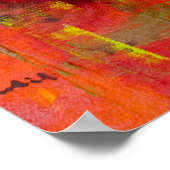 Abstracte kleur achtergrond met witte bloemen poster (Hoek)