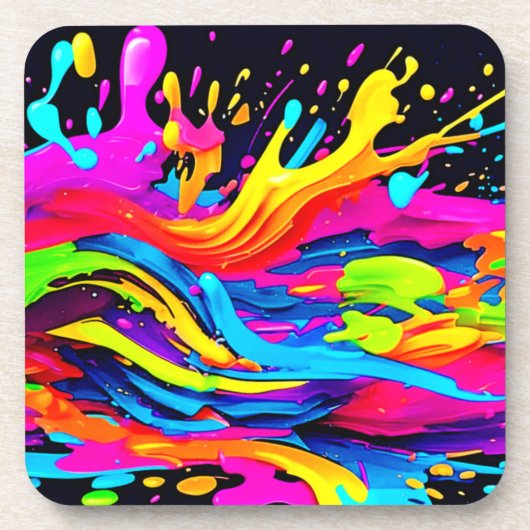 Abstracte kleur burst art bier onderzetter (Voorkant)