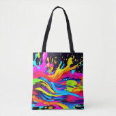 Abstracte kleur burst art tote bag (Voorkant)