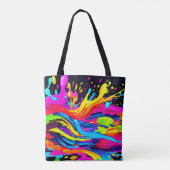 Abstracte kleur burst art tote bag (Achterkant)