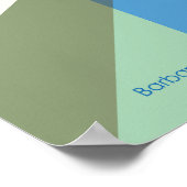 Abstracte Kleur Collage Blauw en Groen Poster (Hoek)