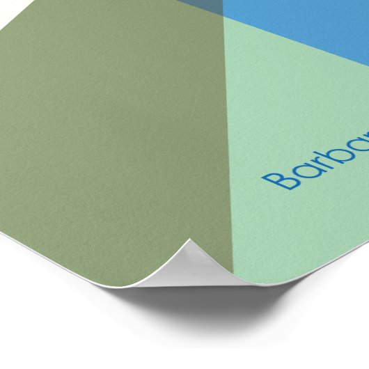 Abstracte Kleur Collage Blauw en Groen Poster (Hoek)