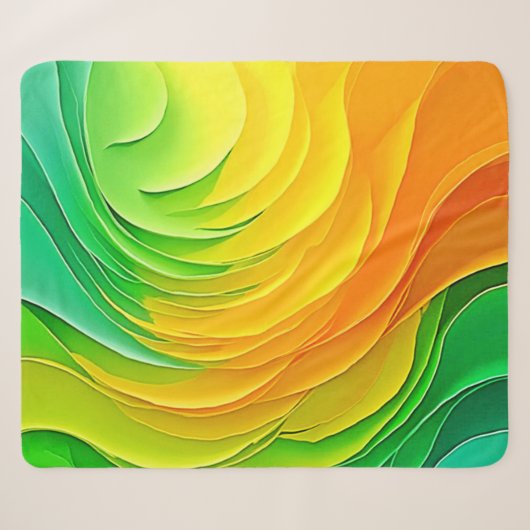 Abstracte Kleur Energie Stroom Ontwerp Sherpa Deken (Voorkant (horizontaal))