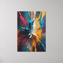 Abstracte Kleur Explosie Canvas Vetgedrukte Levend
