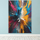 Abstracte Kleur Explosie Canvas Vetgedrukte Levend (Insitu (Houten vloer))