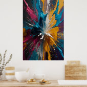 Abstracte Kleur Explosie Canvas Vetgedrukte Levend Poster (Keuken)