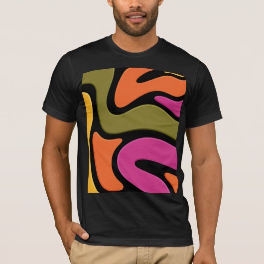 Abstracte kleur golf t-shirt. t-shirt (Voorkant)