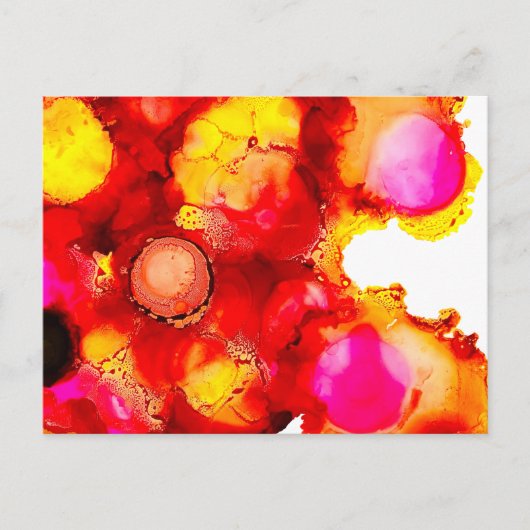 Abstracte kleur rood en roze briefkaart (Voorkant)