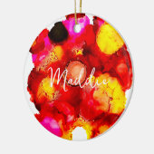 Abstracte kleur rood en roze keramisch ornament (Links)