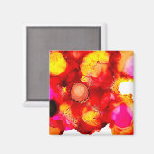 Abstracte kleur rood en roze magneet (Voorkant / Achterkant)